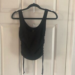 Women's Black Ruched Tank Top-Medium